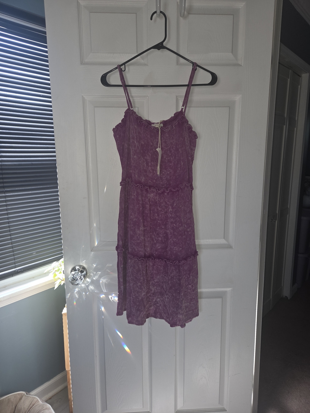 Purple Spaghetti Strap Midi Dress